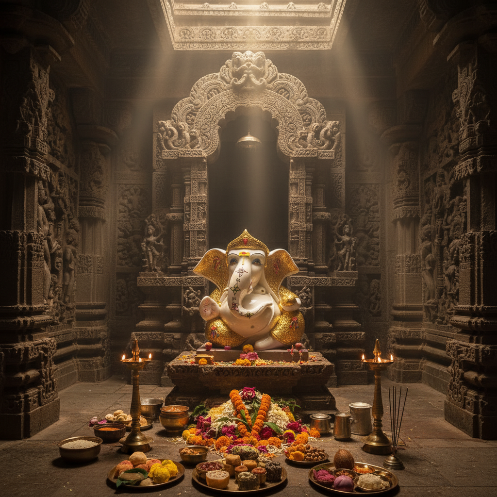 Ganesha on Lotus Idol | Vastu & Home Decor