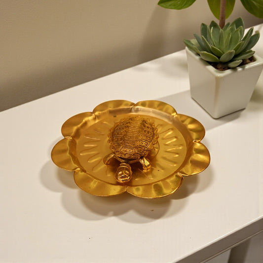 Tortoise with Plate | Vastu Luck & Prosperity