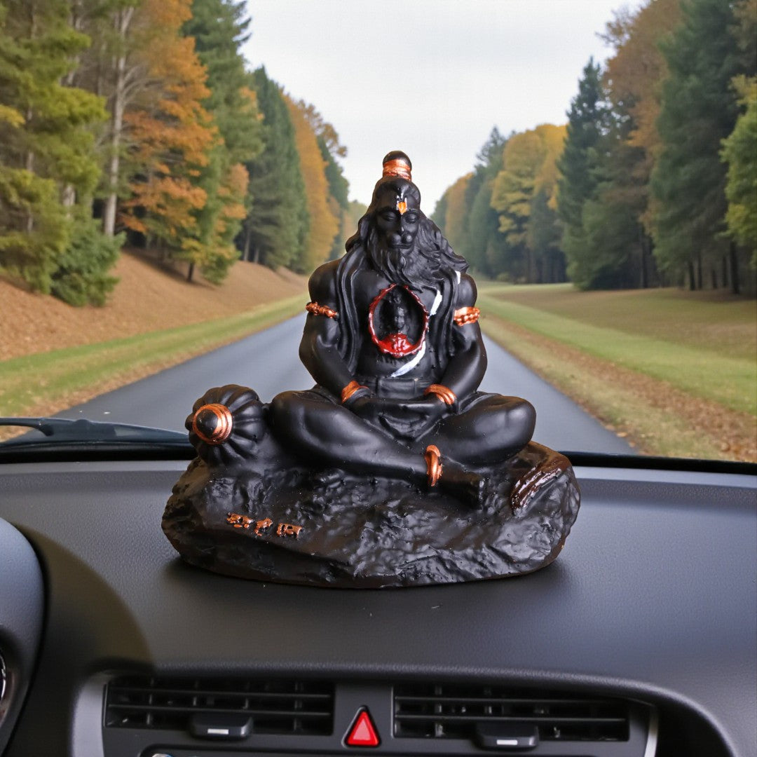 Rudhra Rupayay Hanuman Black Idol