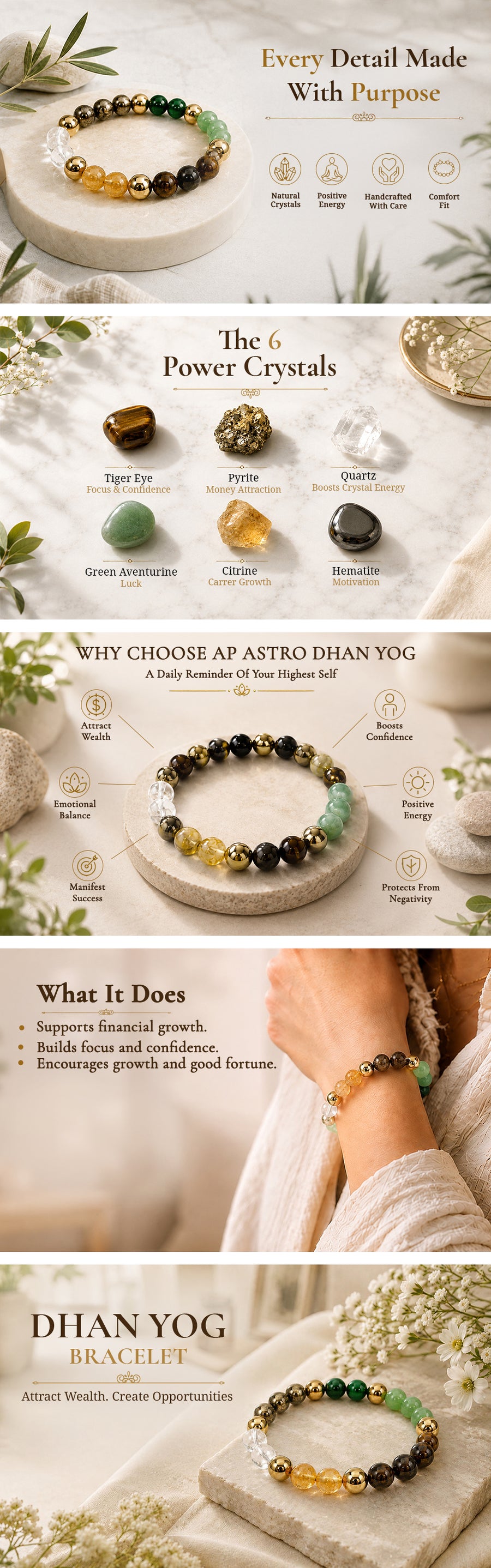 Dhan Yog Bracelet (Women - 6mm Beads) — detail 1