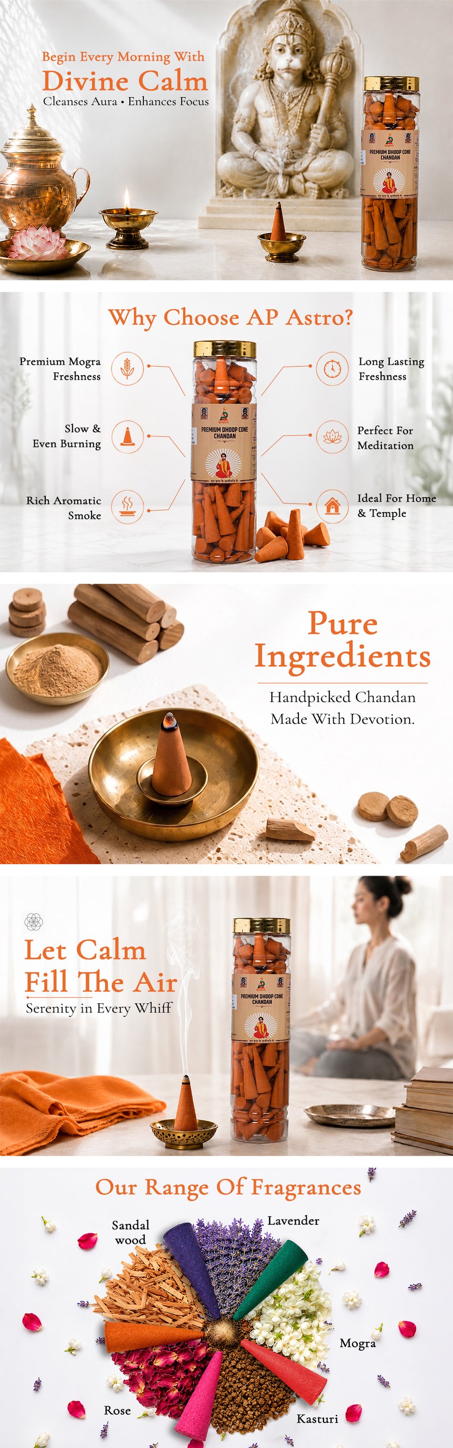 Chandan Dhoop Cones — detail 1