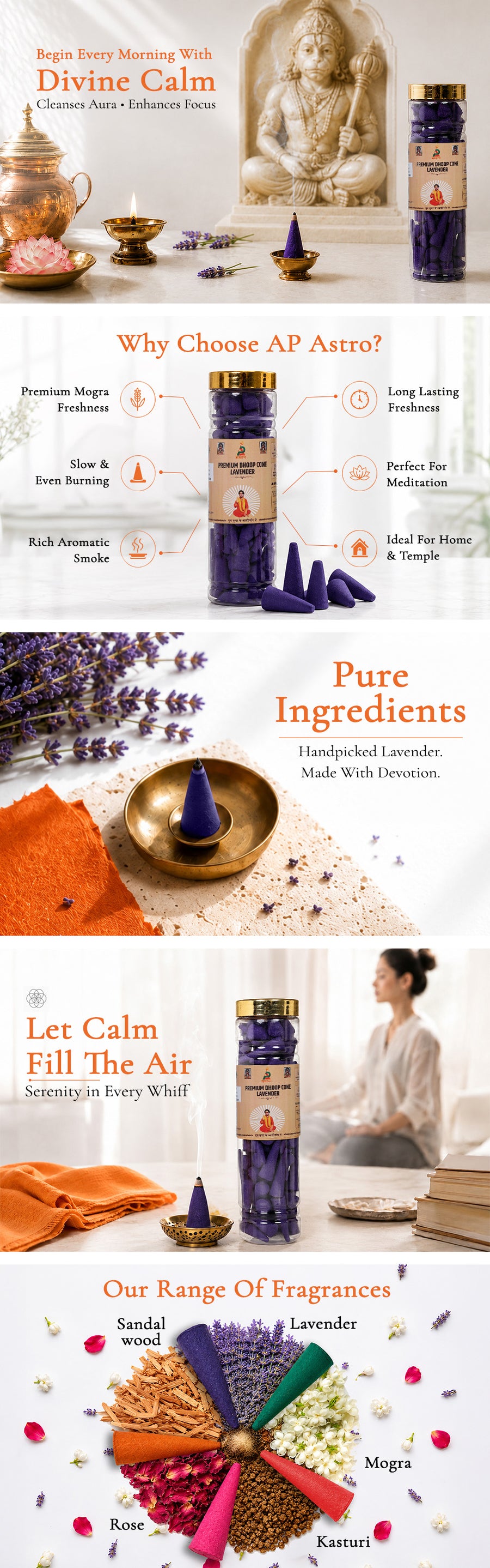 Lavender Dhoop Cones — detail 1