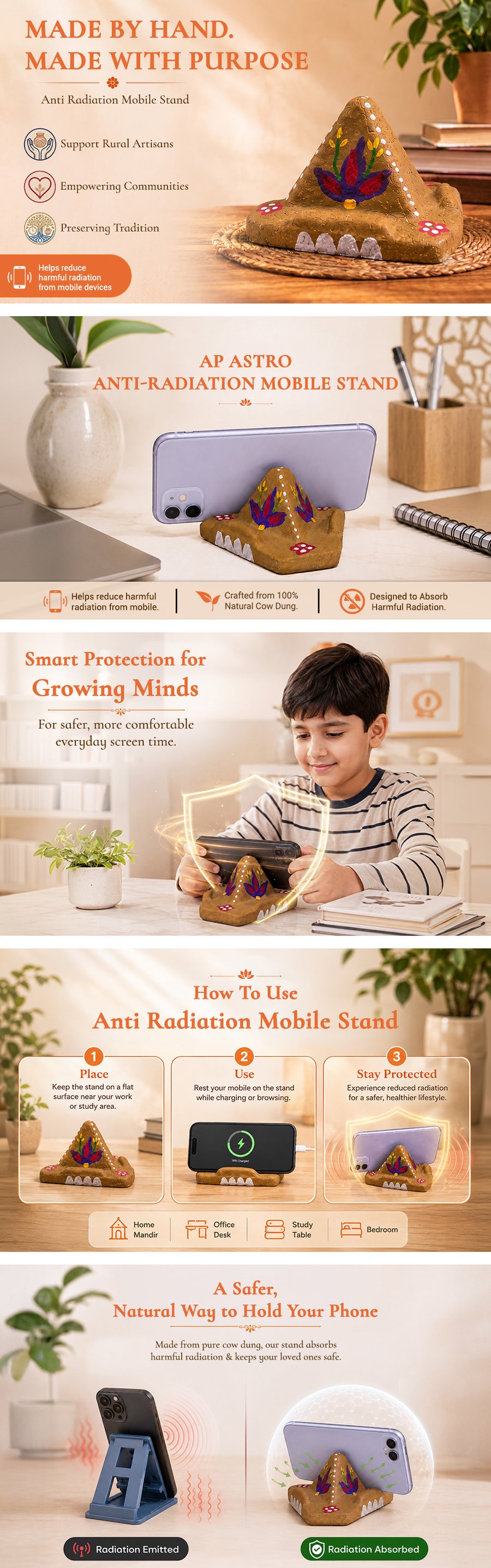 Cow Dung Phone Stand — detail 1
