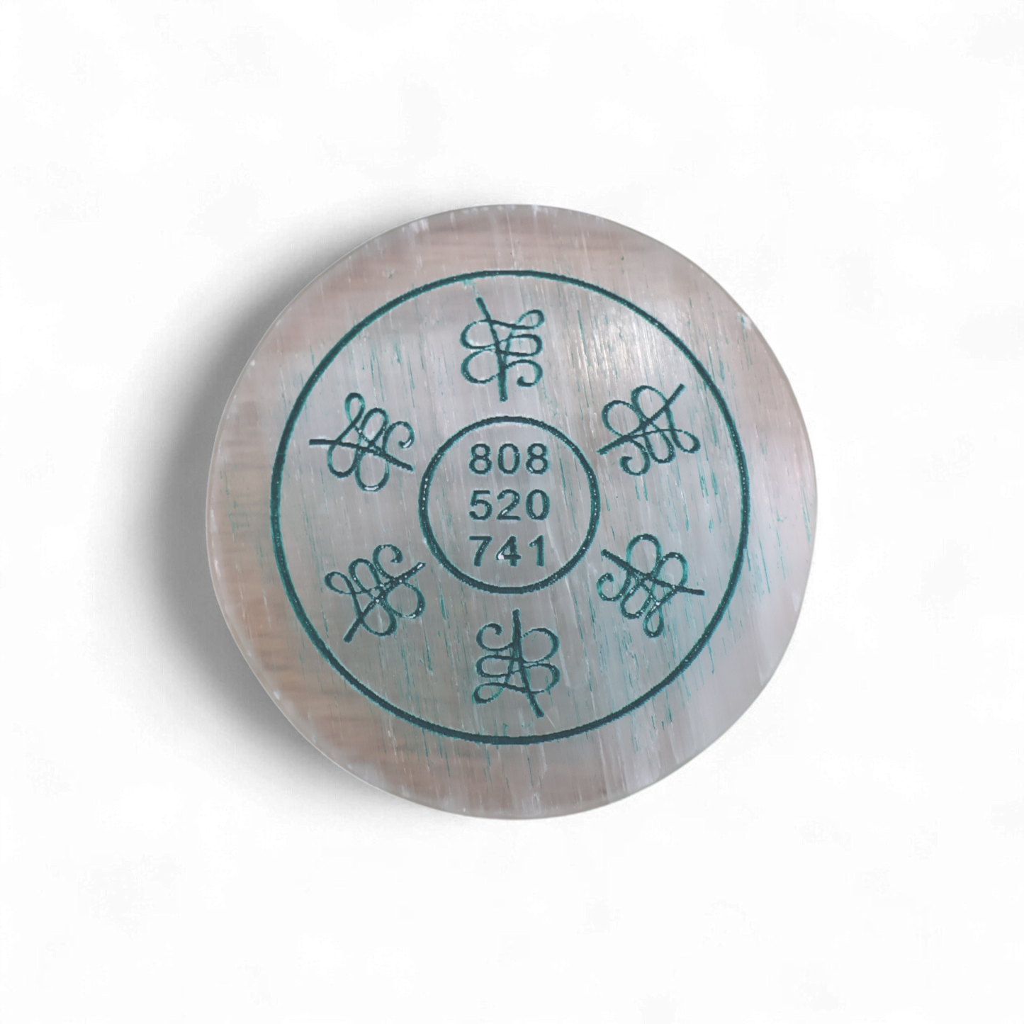 Selenite Plate With Zibu Symbols And Angelic Code
