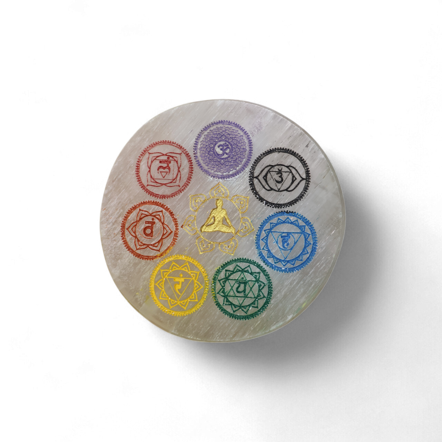 7 Chakra Selenite Plate