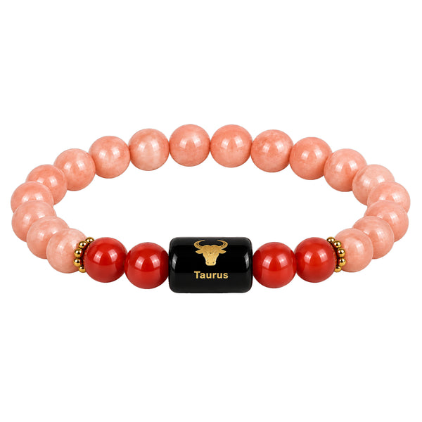 Taurus Zodiac Sunstone & Carnelian Bracelet