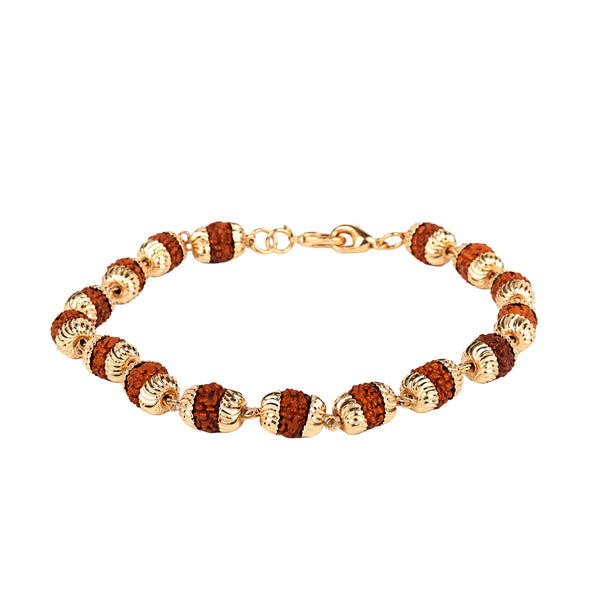Small Rudraksha Bracelet (Gold Plated)