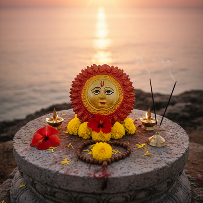 Sun Face God Idol | Home Temple & Decor