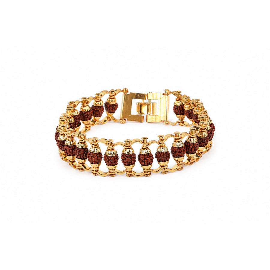 Big Rudraksha Bracelet (Gold Plated)