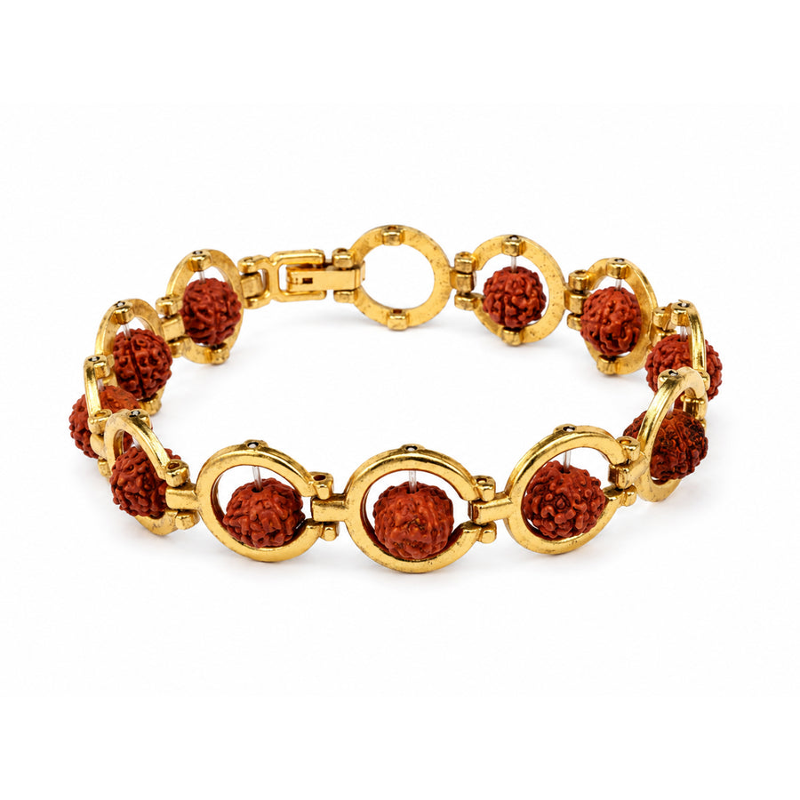 Gold Plated Rudraksha Bracelet