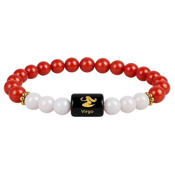 Virgo Carnelian & Milky Quartz Bracelet