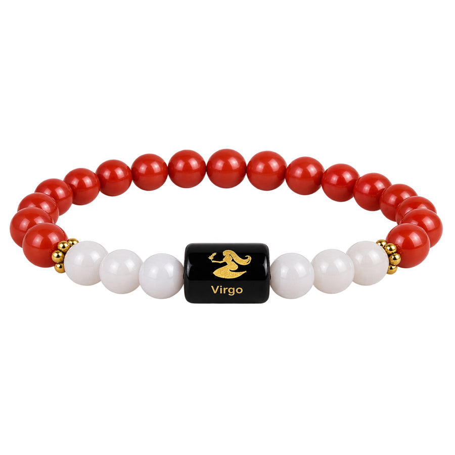 Virgo Carnelian & Milky Quartz Bracelet