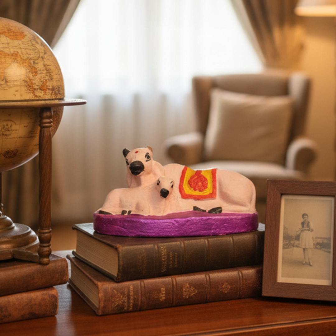 Kamdhenu Cow & Calf Idol | Home & Vastu Decor