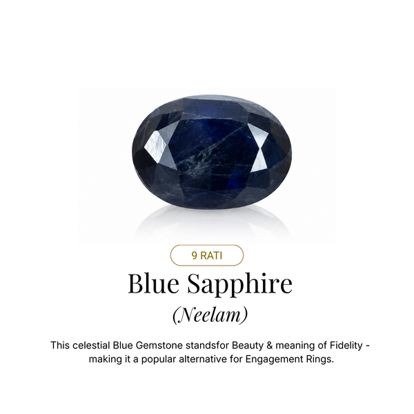 Blue Sapphire (Neelam) Oval 9 Rati