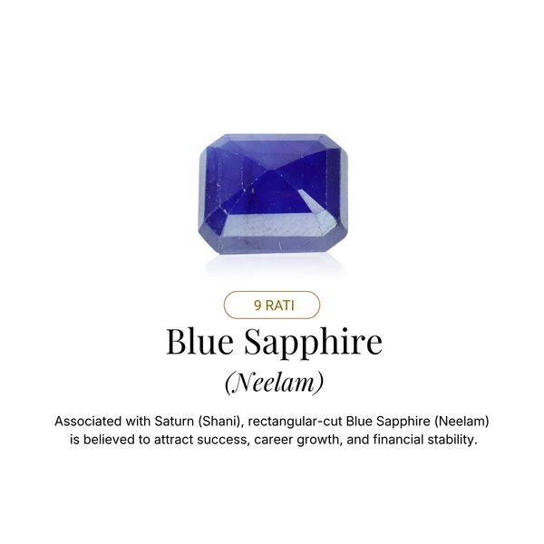 Blue Sapphire (Neelam) Rectangular 9 Rati