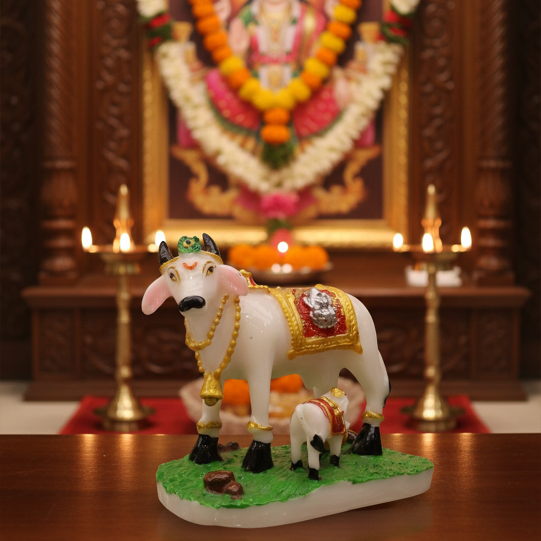 Kamdhenu Cow Idol with Calf