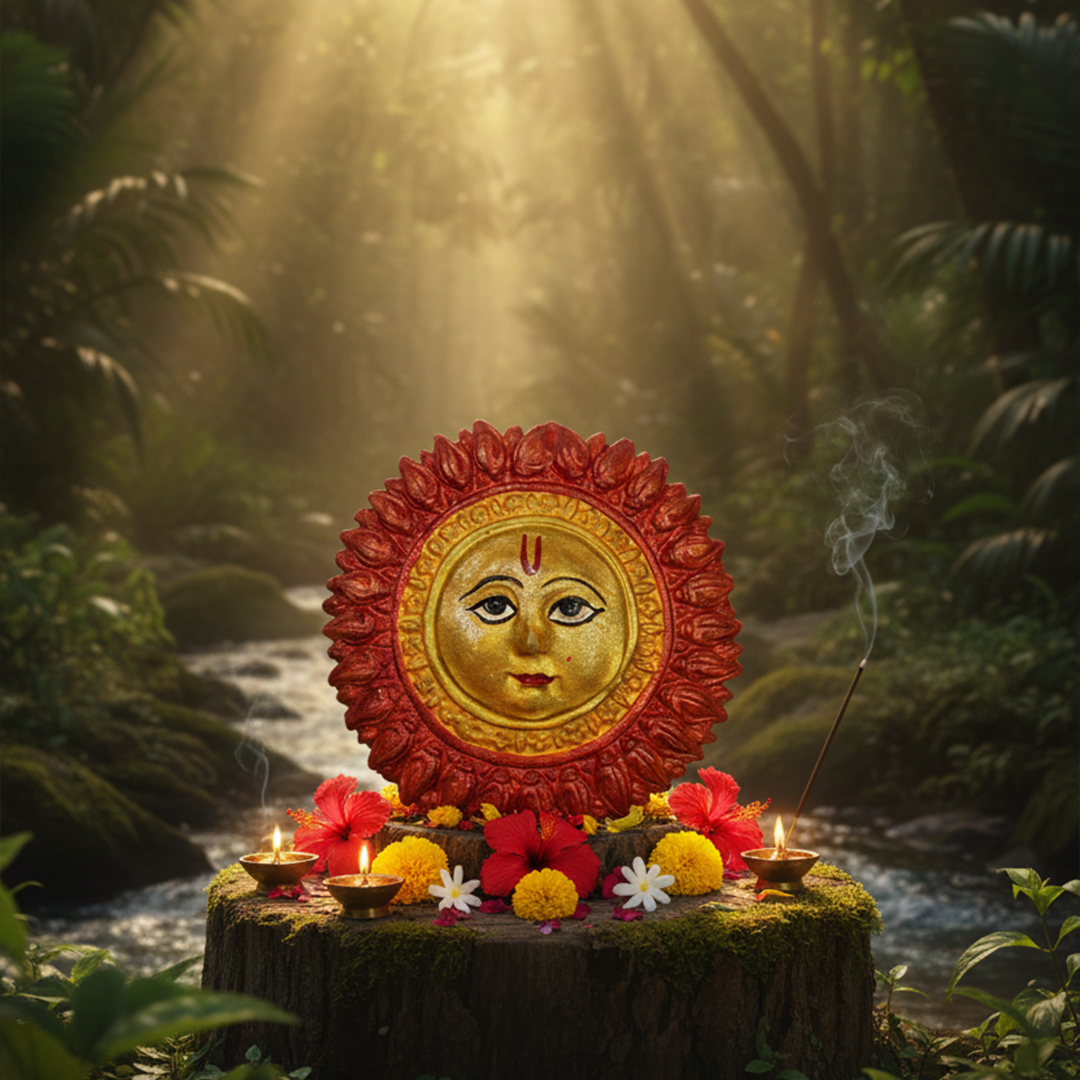 Sun Face God Idol | Home Temple & Decor