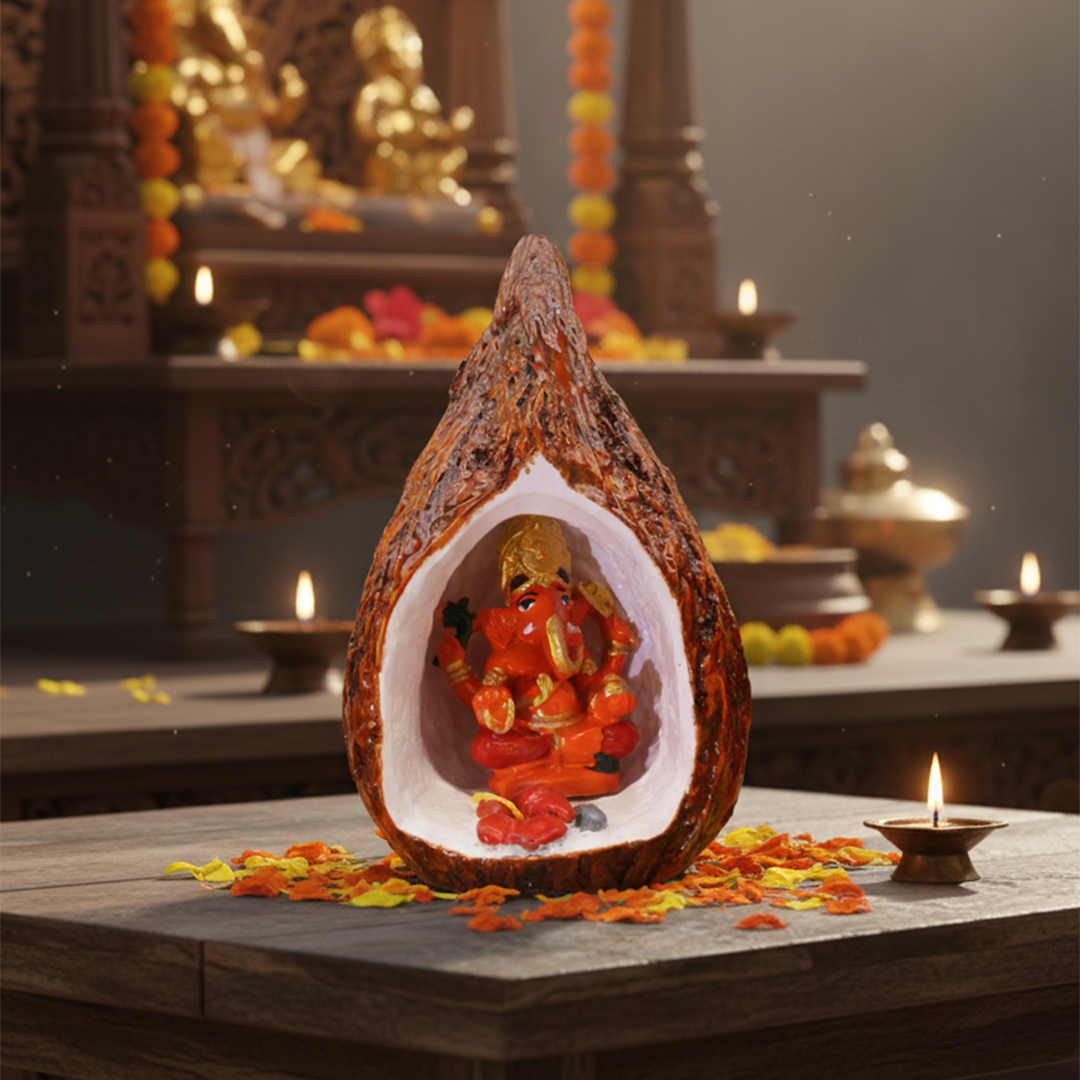 Coconut Shell Ganesh Statue