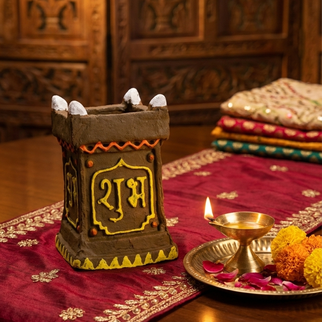 Tulsi Vrindavan Diya | Home Temple & Puja Decor