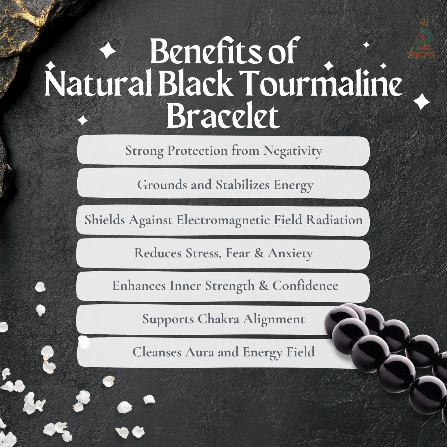 Natural Black Tourmaline Bracelet