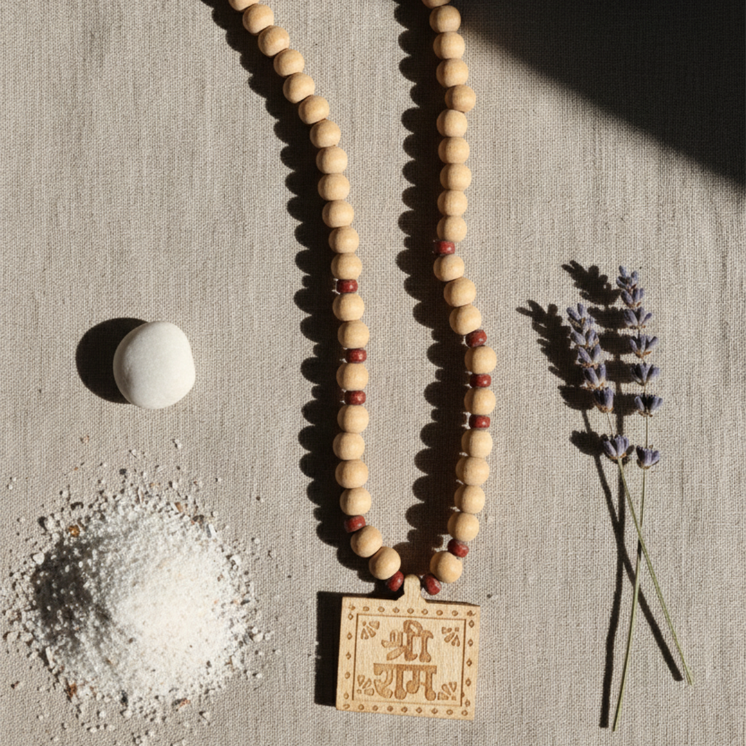 Tulsi Kanthi Mala With Shri Ram Pendant
