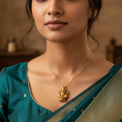 Ganesh Gold Pendant | Prosperity & Protection