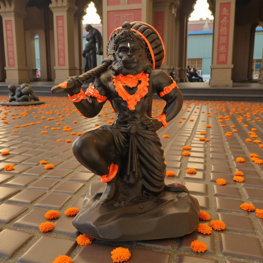 Black Orange Hanuman Idol | Strength & Protection – AP Astro