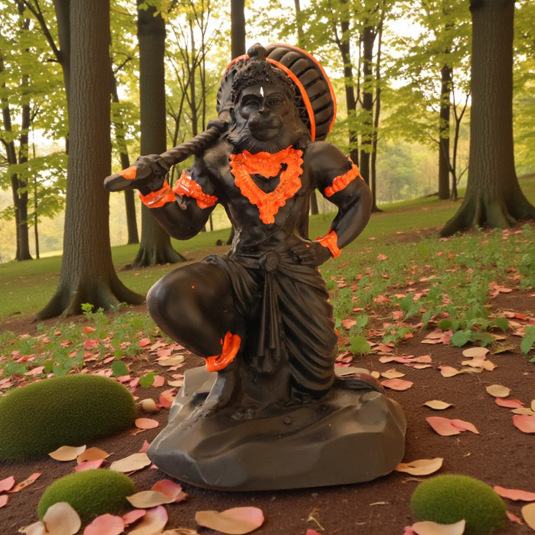 Black Orange Hanuman Idol | Strength & Protection – AP Astro