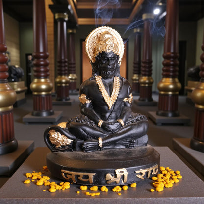 Hanuman Idol (Black and Golden)