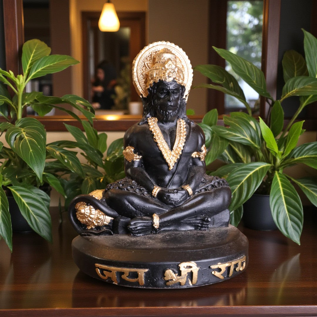 Hanuman Idol (Black and Golden)