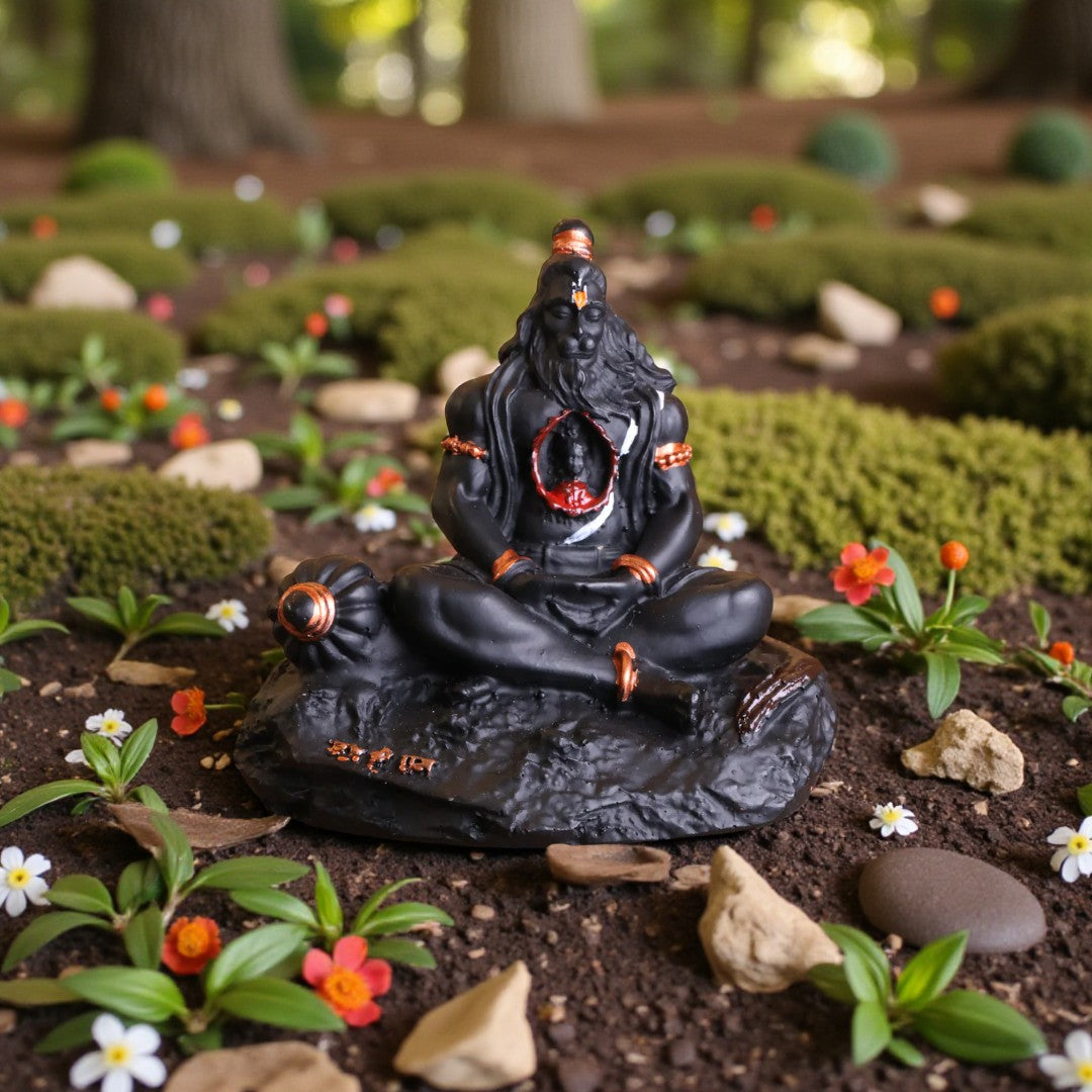 Rudhra Rupayay Hanuman Black Idol