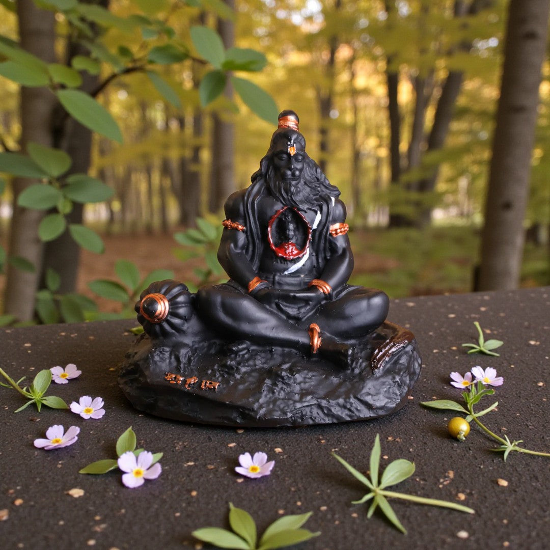 Rudhra Rupayay Hanuman Black Idol