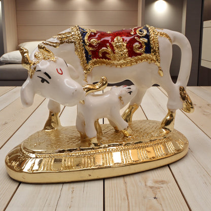Kamdhenu Cow with Calf Idol