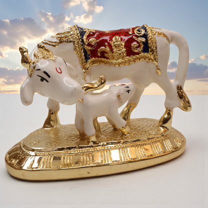 Kamdhenu Cow with Calf Idol