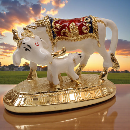 Kamdhenu Cow with Calf Idol