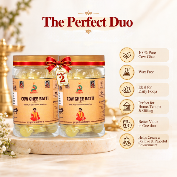 Cow Ghee Batti – Pack of 2 | Pure Cotton Wicks