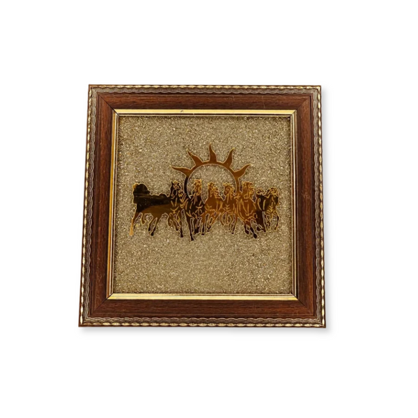 7 Horses on Raw Pyrite Frame