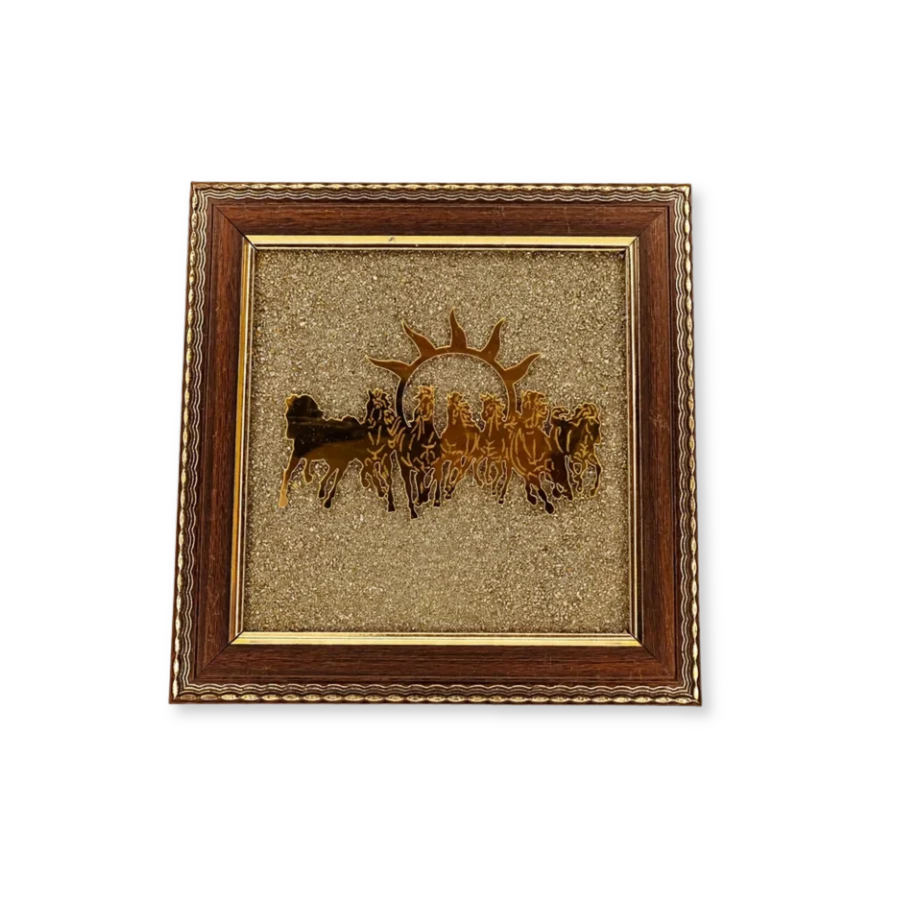 7 Horses on Raw Pyrite Frame
