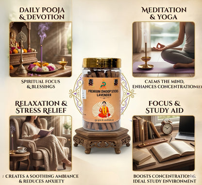 Premium Lavender Dhoop Sticks | Stress Relief & Focus