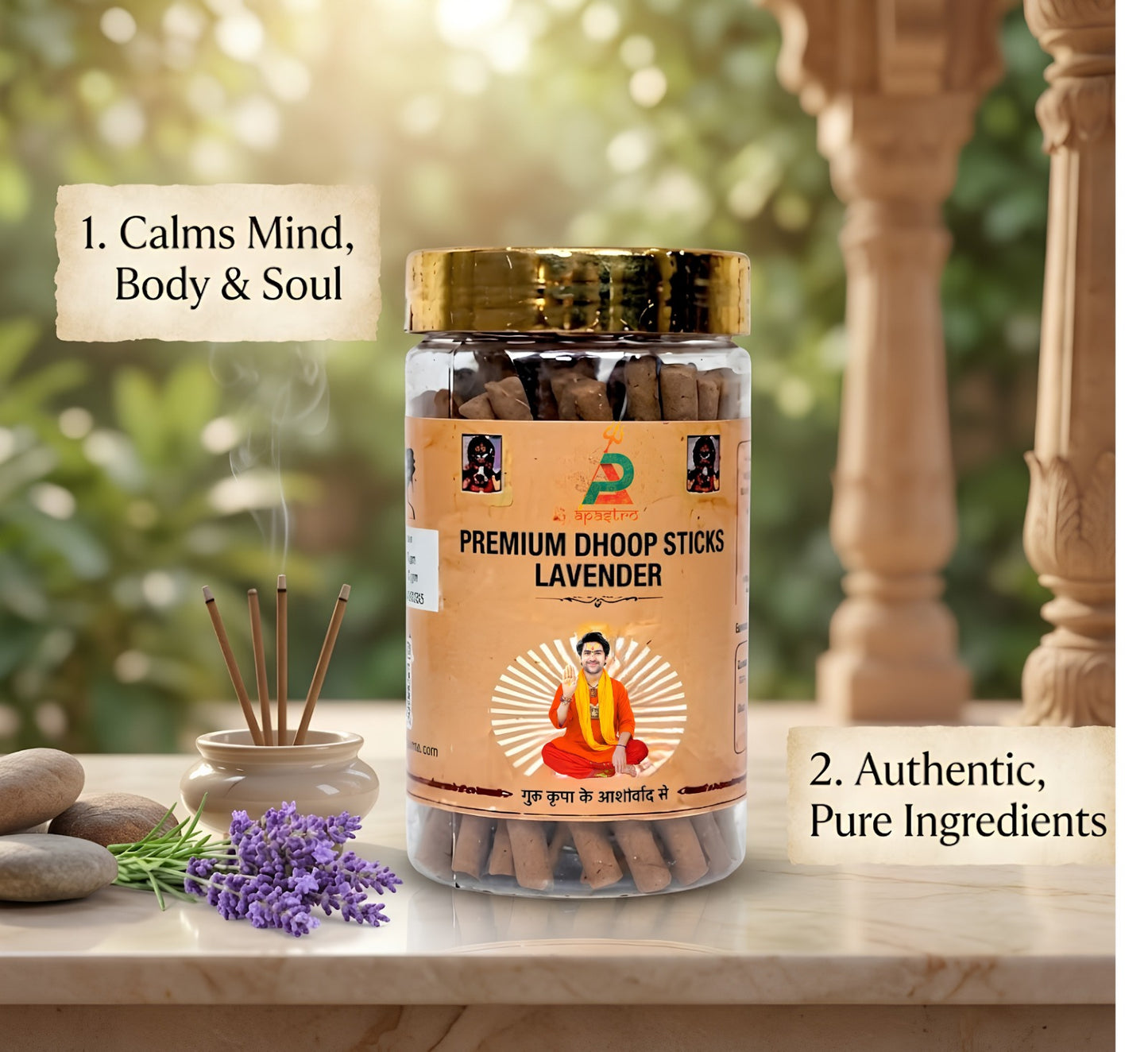 Premium Lavender Dhoop Sticks | Stress Relief & Focus