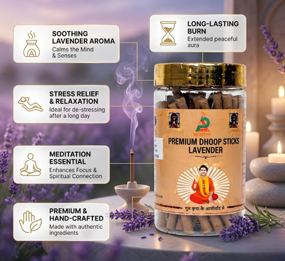 Premium Lavender Dhoop Sticks | Stress Relief & Focus
