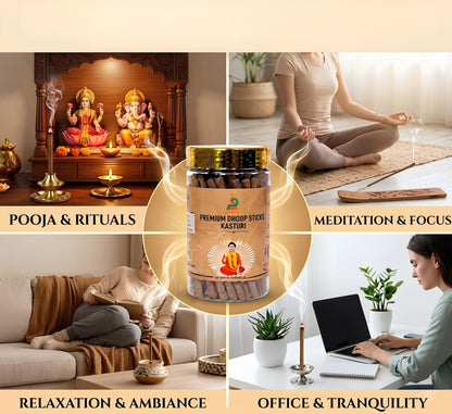 Premium Kasturi Dhoop Sticks | Long Lasting Divine Aroma
