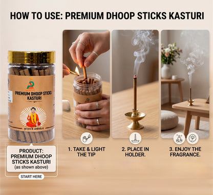 Premium Kasturi Dhoop Sticks | Long Lasting Divine Aroma