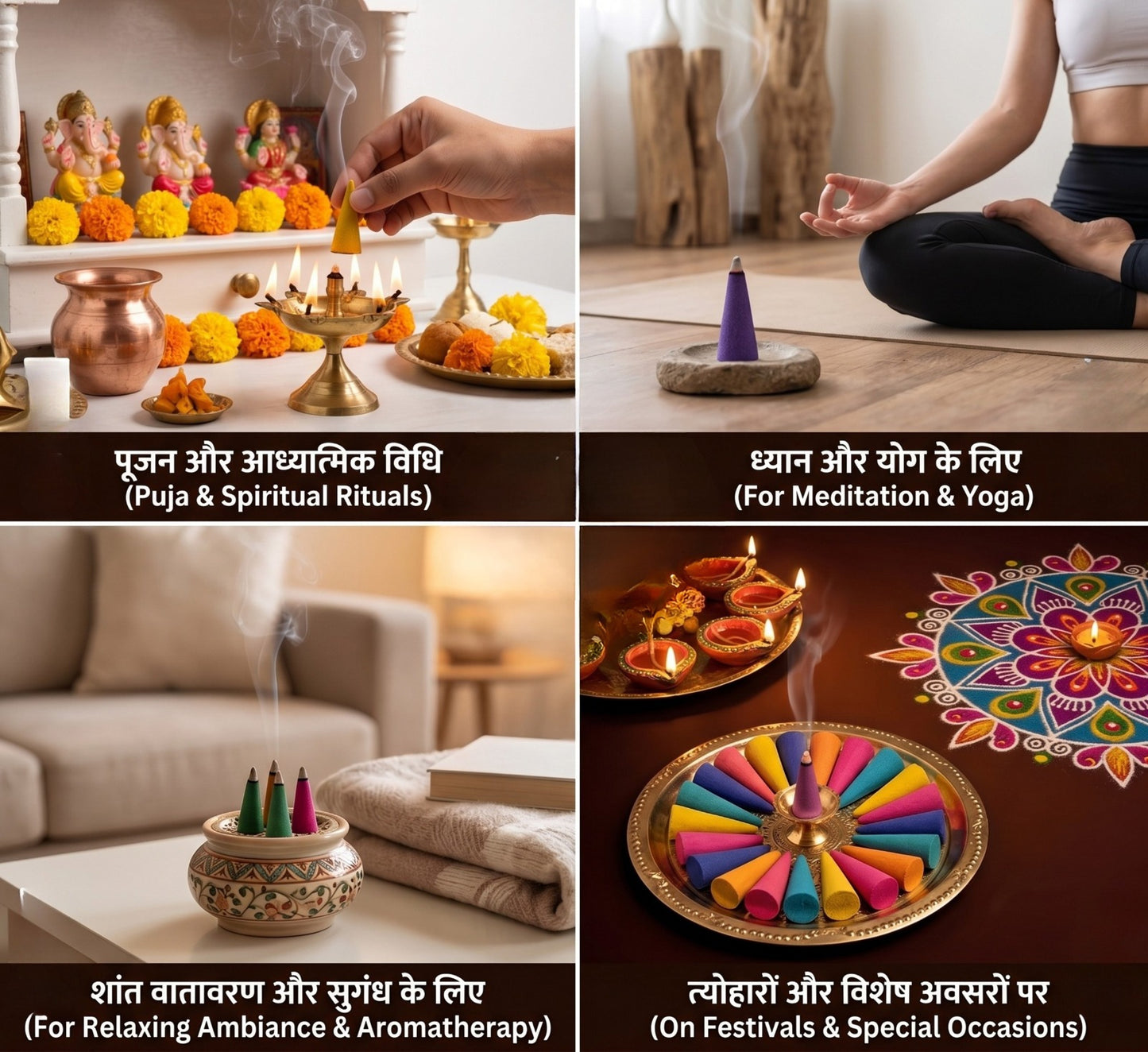 Premium Multi-Color Dhoop Cones | For Pooja