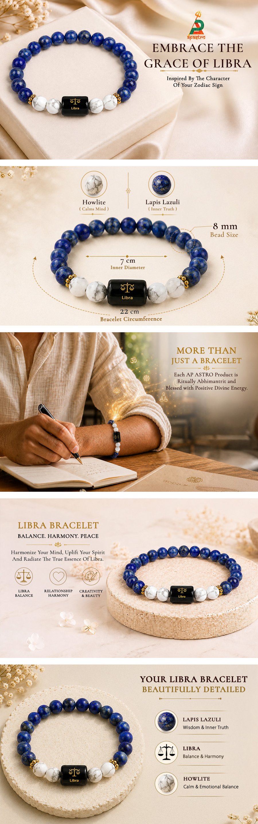 Libra Zodiac Bracelet (Tula Rashi) — detail 1
