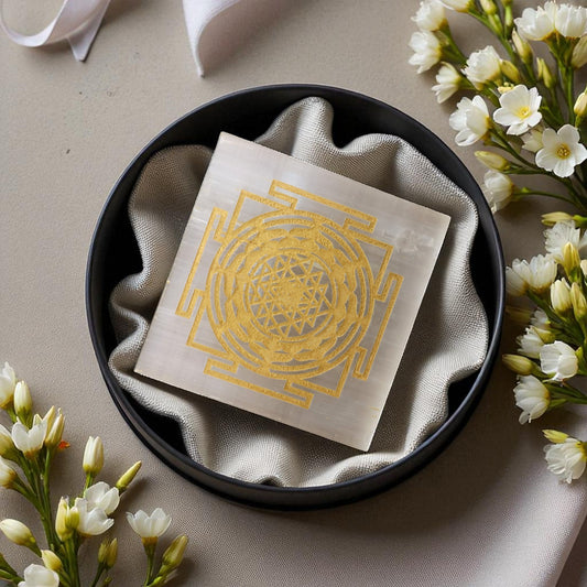 Shree Yantra Selenite Plate