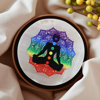 7 Chakra Mediation Selenite Plate