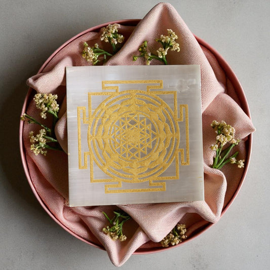 Shree Yantra Selenite Plate