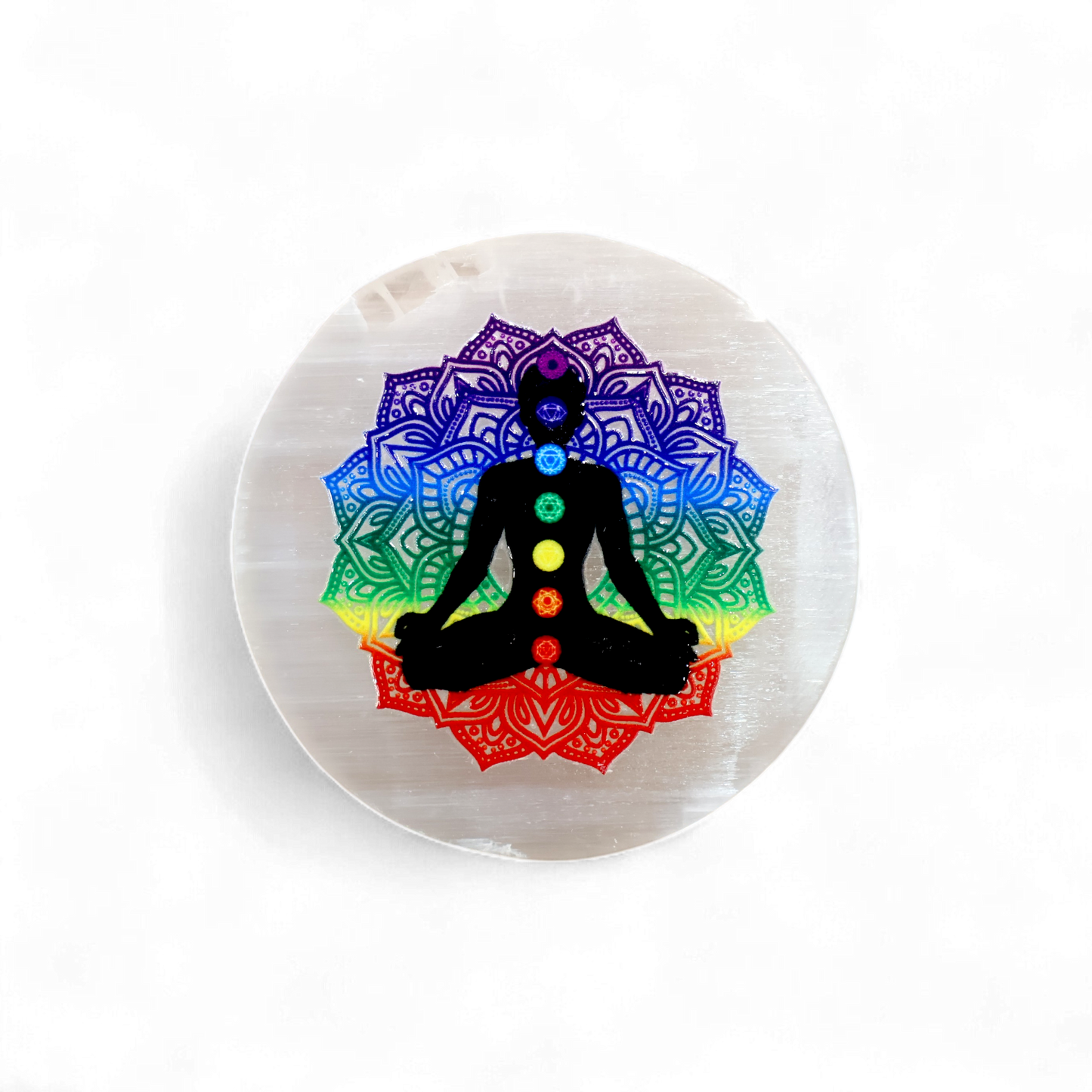 7 Chakra Mediation Selenite Plate