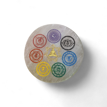 7 Chakra Selenite Plate
